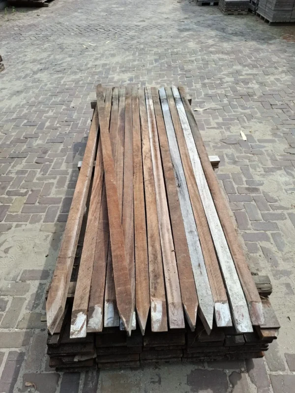 14 stuks azobé paal 240x6x6cm - Afbeelding 2