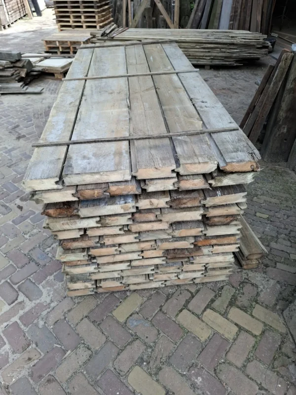 30 werkende meter geimpr. Vloer/damwand plank 6cm - Afbeelding 2